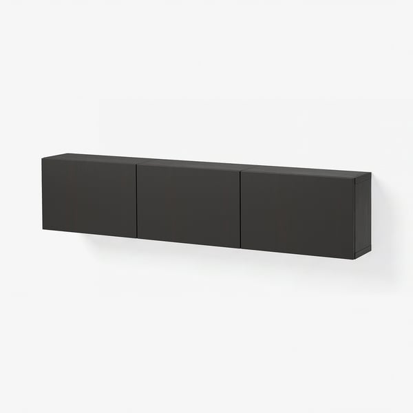 BESTÅ Combinaison rangement murale, brun noir/Lappviken brun noir, 180x22x38 cm