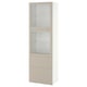 BESTÅ Combinaison rangement ptes vitrées, blanc Lappviken/beige-gris clair verre transparent, 60x42x193 cm