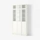 BILLY / OXBERG Bibliothèque, blanc/verre, 120x30x237 cm