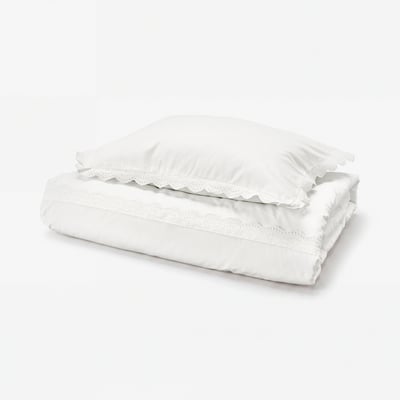 BIRGITTARÖNN Housse de couette et 1 taie, blanc, 150x200/50x60 cm