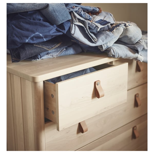 BJÖRKSNÄS Commode 5 tiroirs, bouleau, 90x47x90 cm