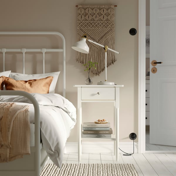 BLÄSTÅSEN Table de chevet, blanc, 50x37x76 cm