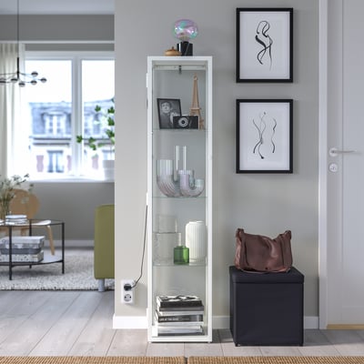 BLÅLIDEN Vitrine, blanc, 35x32x151 cm
