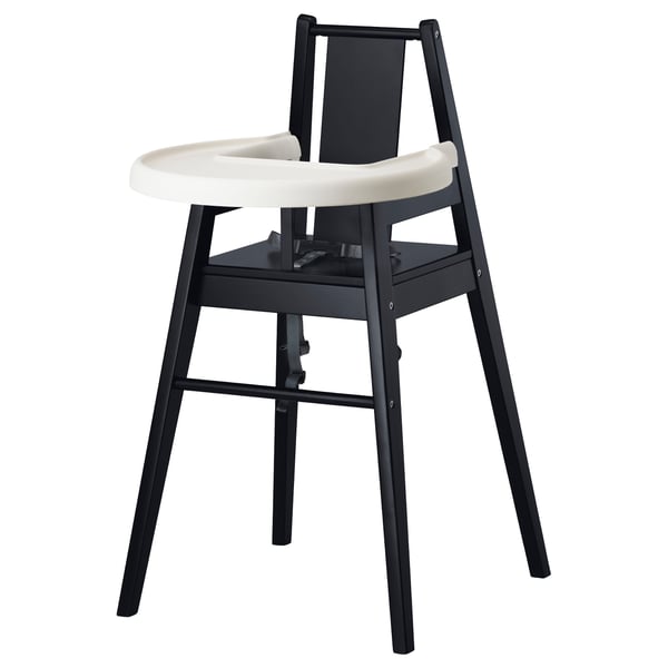BLÅMES Structure chaise haute+tablette, noir