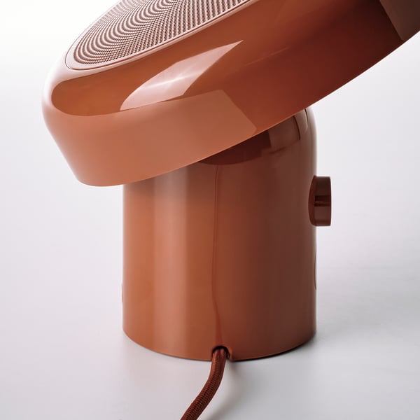 BLOMPRAKT Lampe enceinte bluetooth, rouge/brun