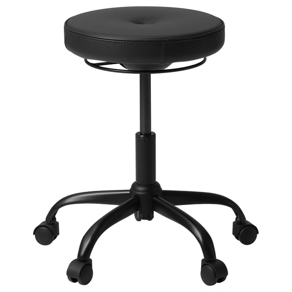BLYKOBB Tabouret sur roulettes, Glose noir