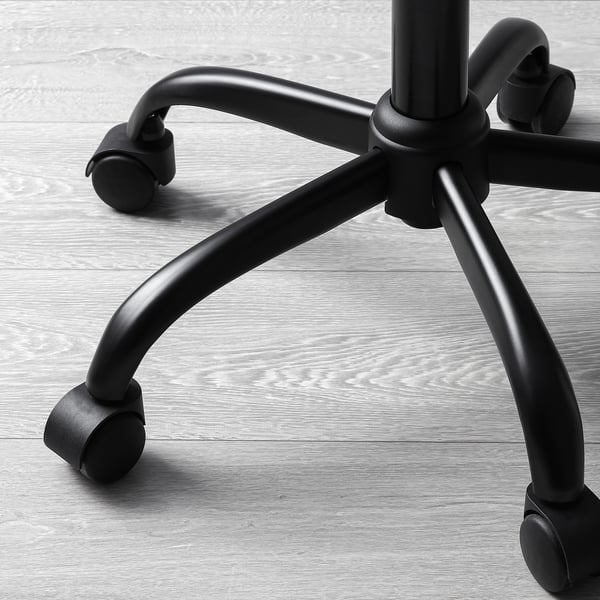 BLYKOBB Tabouret sur roulettes, Glose noir