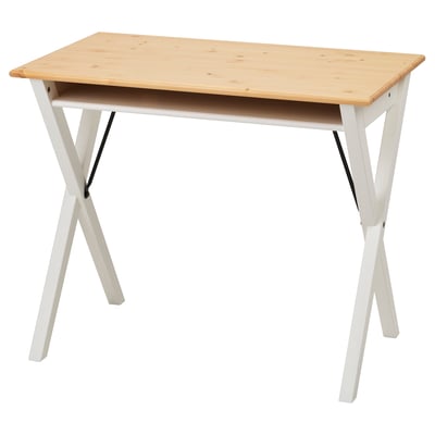 BOLLPOJKE Bureau, pin/blanc, 90x55 cm
