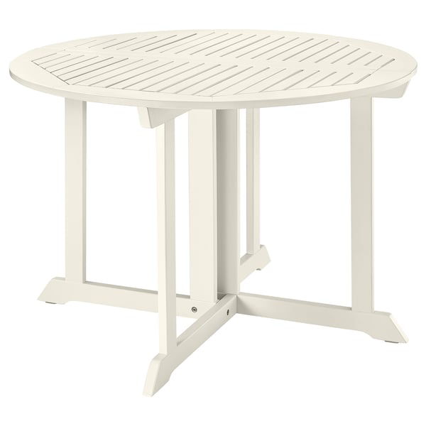 BONDHOLMEN Table, extérieur, blanc/beige, 108 cm