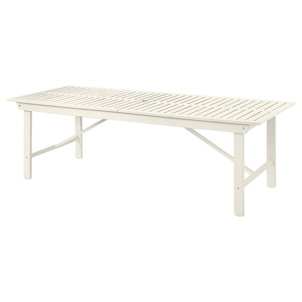 BONDHOLMEN Table, extérieur, blanc/beige, 235x90 cm