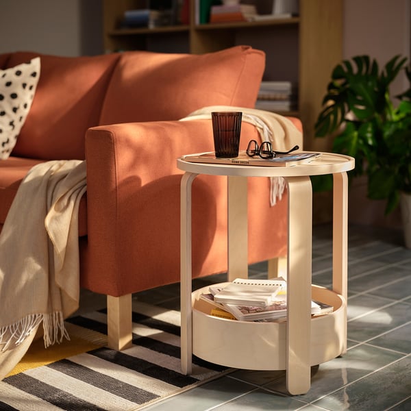 BORGEBY Table d'appoint, plaqué bouleau, 46 cm