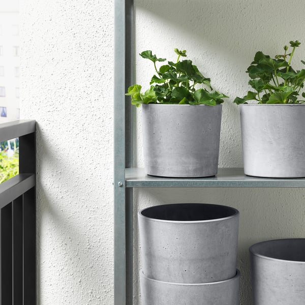 BOYSENBÄR Cache-pot, intérieur/extérieur gris clair, 15 cm