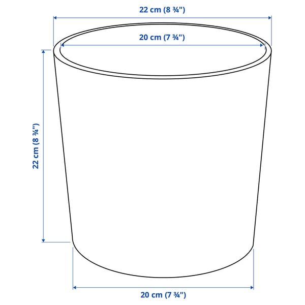 BOYSENBÄR Cache-pot, intérieur/extérieur gris clair, 19 cm