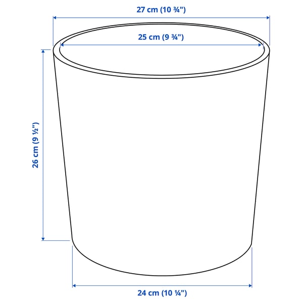 BOYSENBÄR Cache-pot, intérieur/extérieur gris clair, 24 cm
