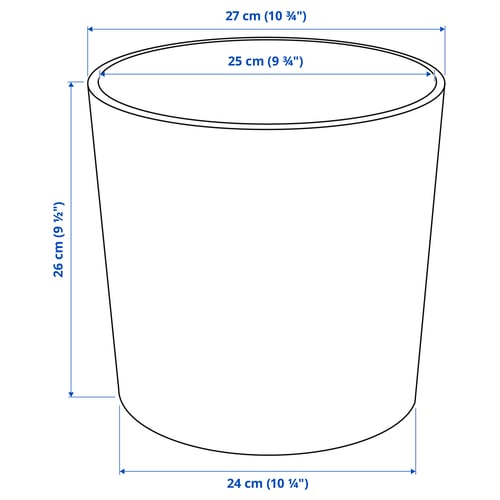 BOYSENBÄR Cache-pot, intérieur/extérieur gris clair, 24 cm