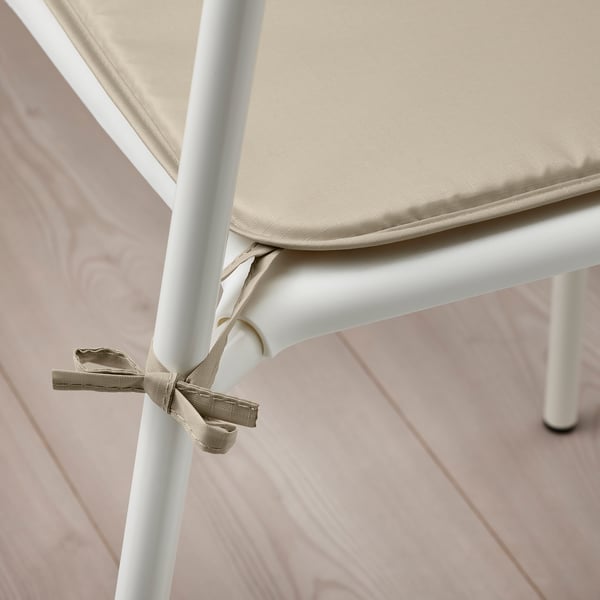 BRÄMÖN Carreau de chaise, gris-beige intérieur/extérieur, 34x34x1.0 cm