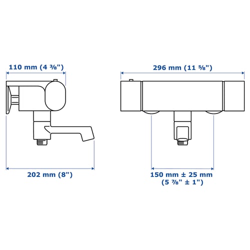 BROGRUND Mitigeur thermo pr douche/bain, chromé, 150 mm