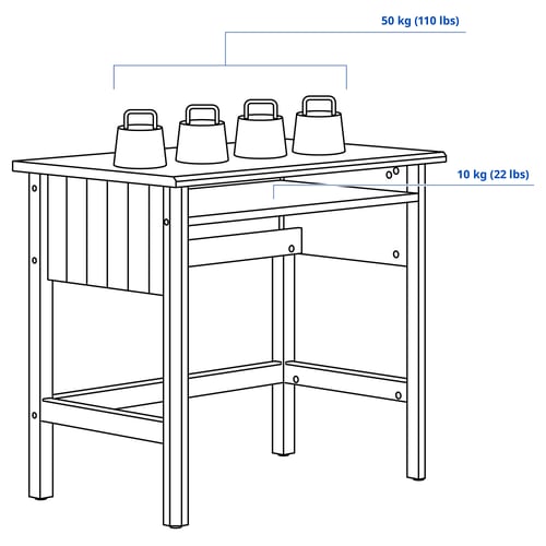 BRYTNING Bureau, blanc, 85x53x75 cm