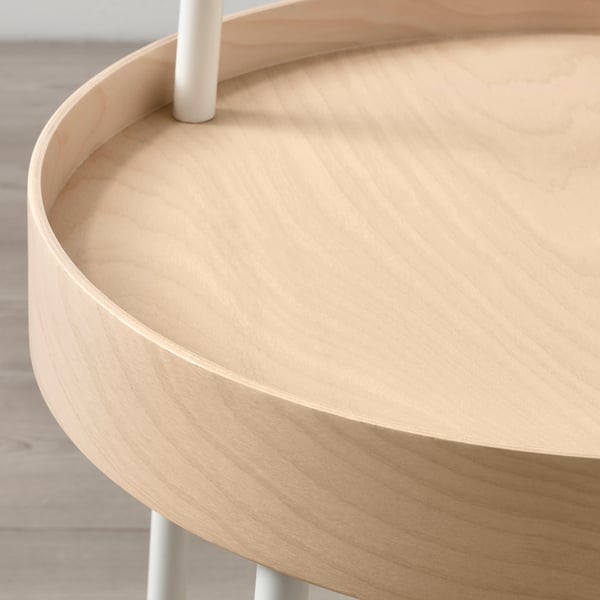 BURVIK Table d'appoint, blanc, 38 cm