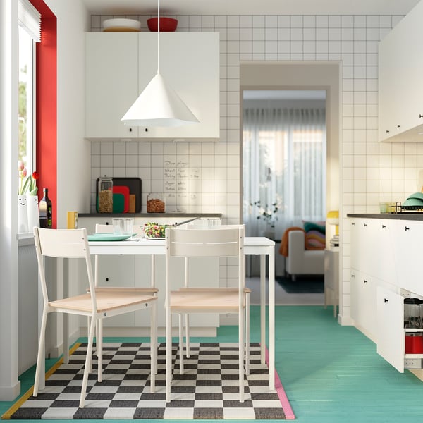BUSLÄTT Chaise, blanc/pin