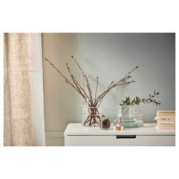 CYLINDER Vase/saladier, lot de 3, verre transparent
