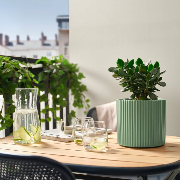 DAKSJUS Pot, vert clair, 15 cm