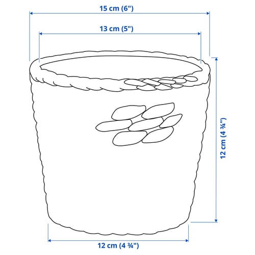 DRUVFLÄDER Cache-pot, jacinthe d'eau/gris, 12 cm