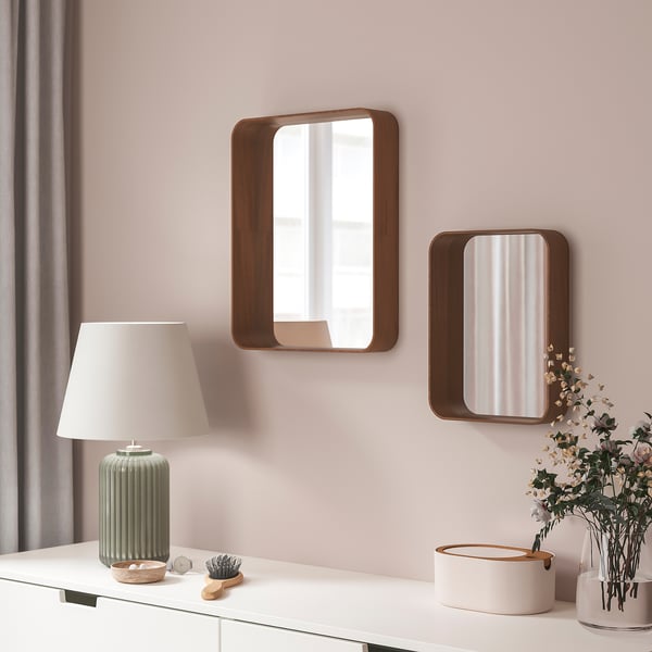 DVÄRGSYREN Miroir, plaqué noyer, 40x50 cm