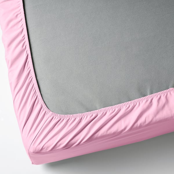 DVALA Drap housse, rose, 80x200 cm
