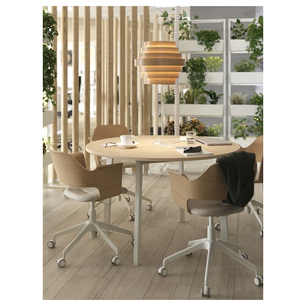 DYKARKLOCKA / HAVSDJUP Suspension, plaqué chêne blanchi/blanc, 40 cm