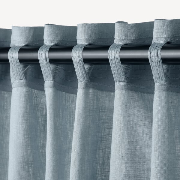 DYTÅG Rideaux, 2 pièces, bleu gris/ruflette, 145x300 cm