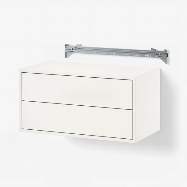 EKET Combinaison de rangement murale, avec 2 tiroirs/blanc, 70x35x35 cm