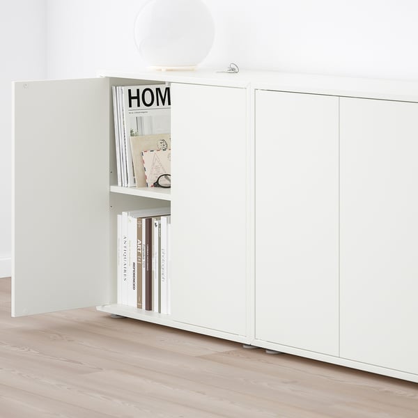 EKET Combinaison rangement avec pieds, blanc, 280x35x72 cm