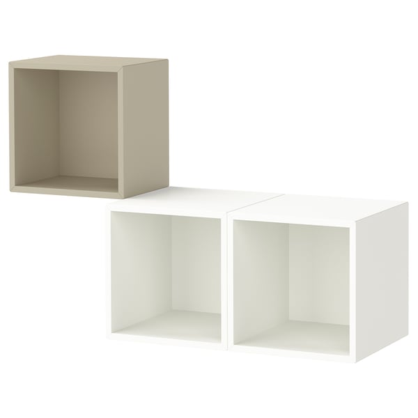 EKET Combinaison rangement murale, beige/blanc, 105x35x70 cm