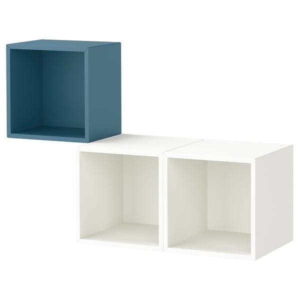 EKET Combinaison rangement murale, bleu gris foncé/blanc, 105x35x70 cm