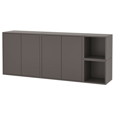 EKET Combinaison rangement murale, gris foncé, 175x35x70 cm