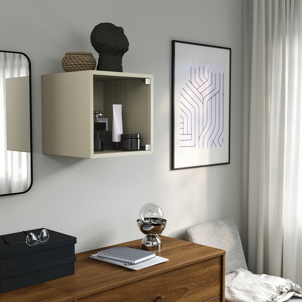 EKET Élément mural porte vitrée, beige, 35x35x35 cm