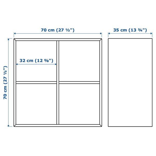EKET Rangement 4 compartiments, blanc, 70x35x70 cm