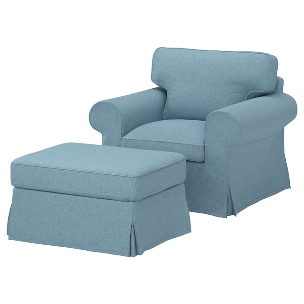 EKTORP Fauteuil avec repose-pieds, Naggen bleu gris