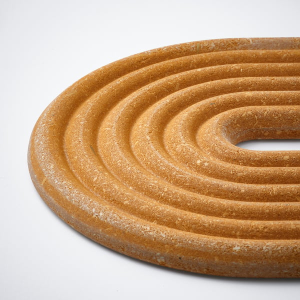 ELDSTJÄRT Sous-plat, lot de 2, ovale/brun clair rouge, 26x16 cm