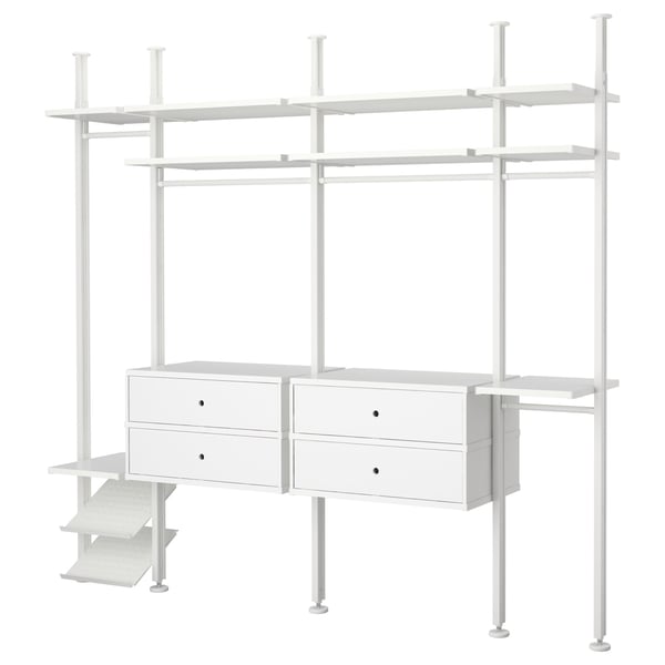 ELVARLI Combinaison armoire, blanc, 262x51x222-350 cm