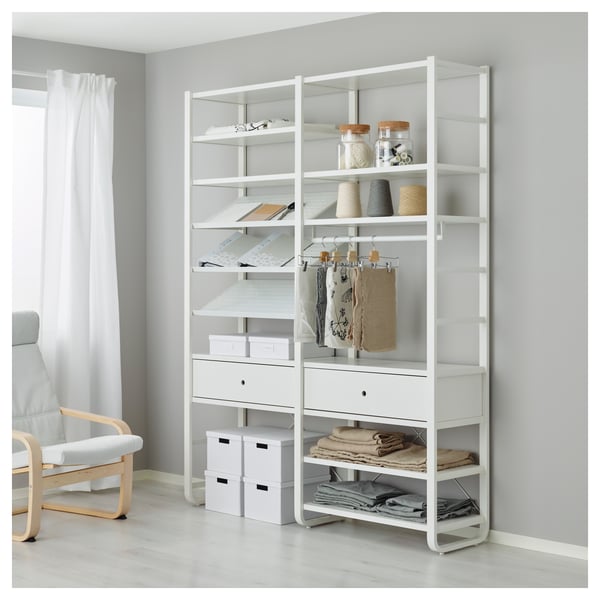 ELVARLI Combinaison armoire, blanc, 165x40x216 cm
