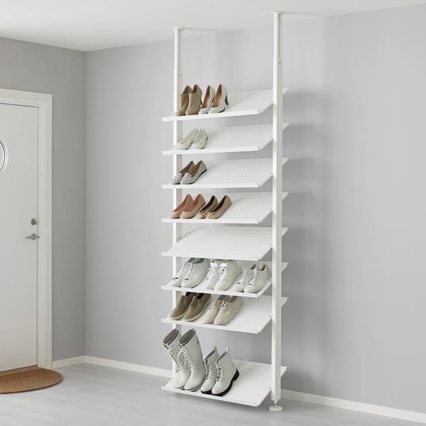 ELVARLI Combinaison de rangement ouverte, blanc, 92x36x222-350 cm