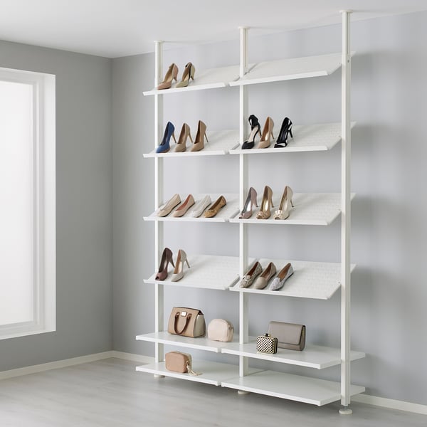 ELVARLI Combinaison de rangement ouverte, blanc, 175x51x222-350 cm