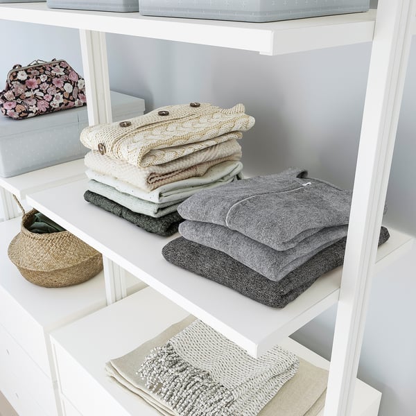 ELVARLI Combinaison de rangement ouverte, blanc, 258x51x222-350 cm