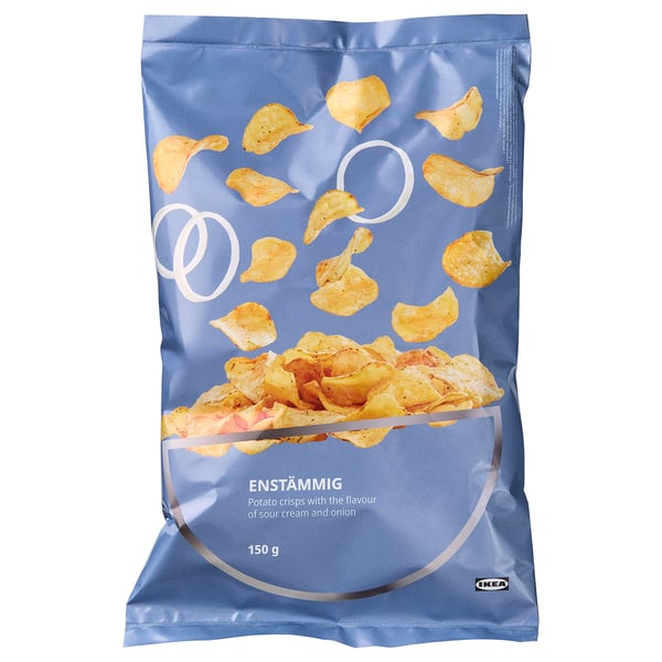 ENSTÄMMIG Chips de pomme de terre, saveur crème oignon, 150 g