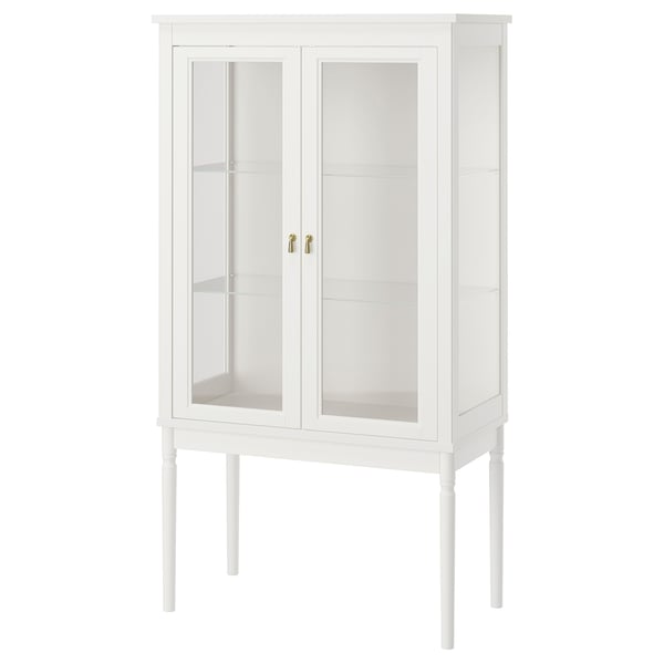 FÄRJKARL Vitrine, blanc cassé, 87x45x161 cm