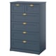 FÅGELFJÄLLET Commode 6 tiroirs, bleu gris foncé, 82x51x123 cm