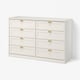 FÅGELFJÄLLET Commode 8 tiroirs, blanc cassé, 160x51x101 cm