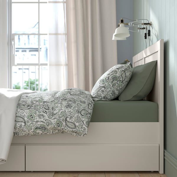 FÅGELFJÄLLET Rangements lit, 2 p, blanc cassé, 200 cm